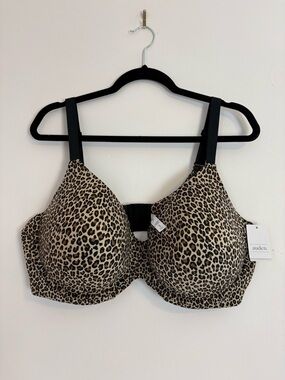 Auden Leopard Print Underwire Bra - Tan and Black